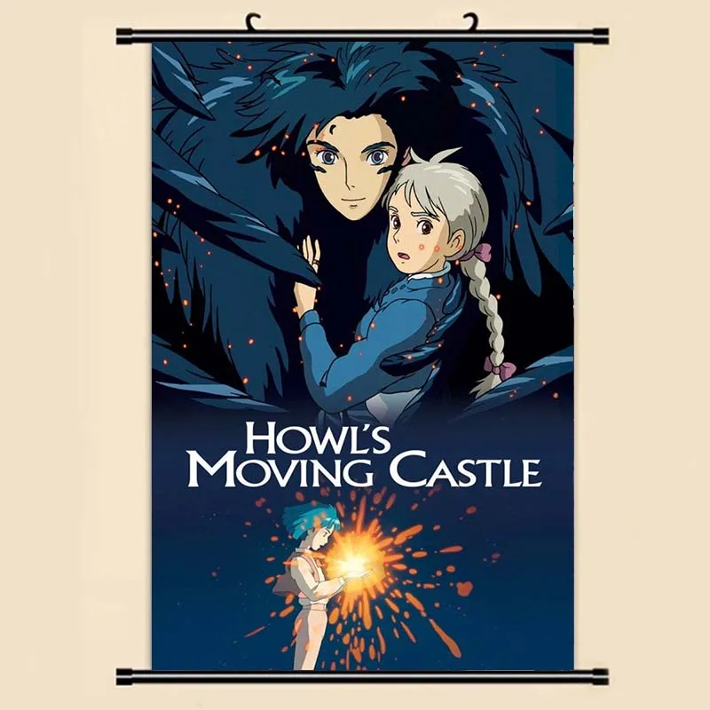 

Аниме Манга Howl движущийся замок Настенная картина прокрутка 40x60 картина обои наклейки постер 001