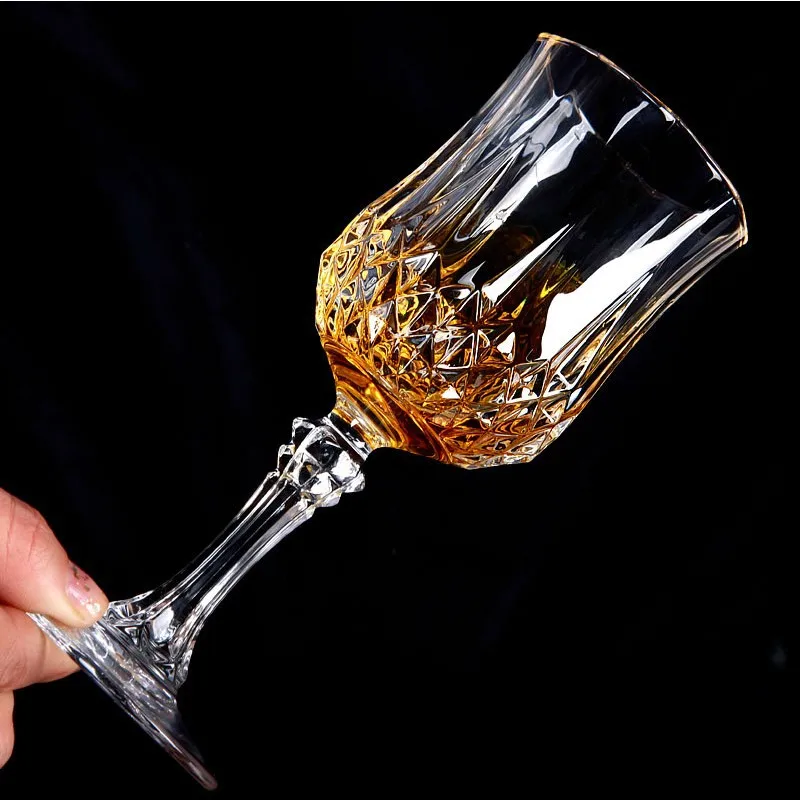 Buy 1pcs Goblet pokal tallboy Wine Glass Lead-free Crystal Cups High Capacity Beer Cup Bar Hotel Drinkware Brand Vaso on