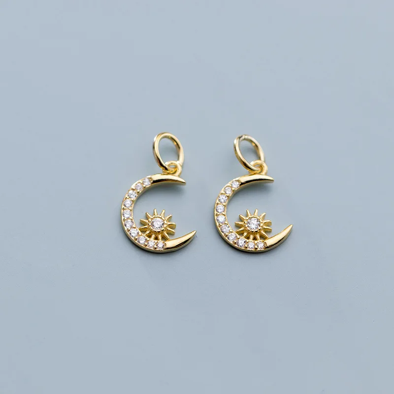 925 стерлингового серебра проложенный AAA циркон Луна амулеты 12 мм Браслеты