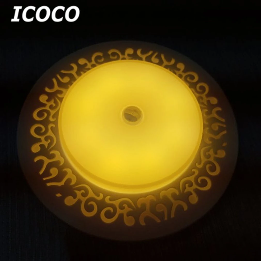 Светодиодный ночник ICOCO Круглый с питанием от батареи|Аварийное освещение| |