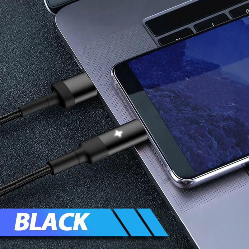 3A светодиодный кабель Usb type-C с дисплеем 3,1 Быстрая зарядка для samsung Note 9 8 Xiaomi Mi CC9e CC9 A3 кабель Usb Tipo C type-C - Цвет: Black