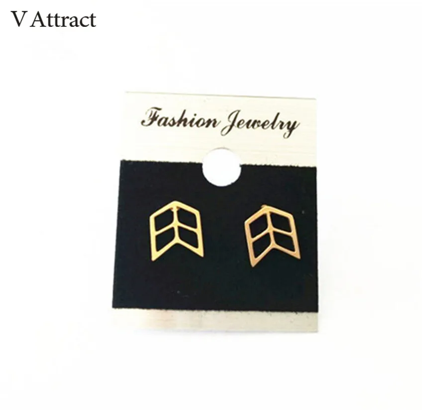 V Attract Geometric Trangle Stud Earrings 2017 Women Fashion Jewelry Stainless Steel Gold Color Boucles D'oreilles Everyday Gift|fashion stud earrings|stud earringsearrings fashion |