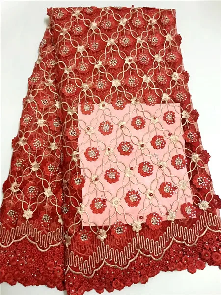 

Hot sell! New fashion French web lace fabric with stone embroidered tulle lace, 3D taffeta lace fabric