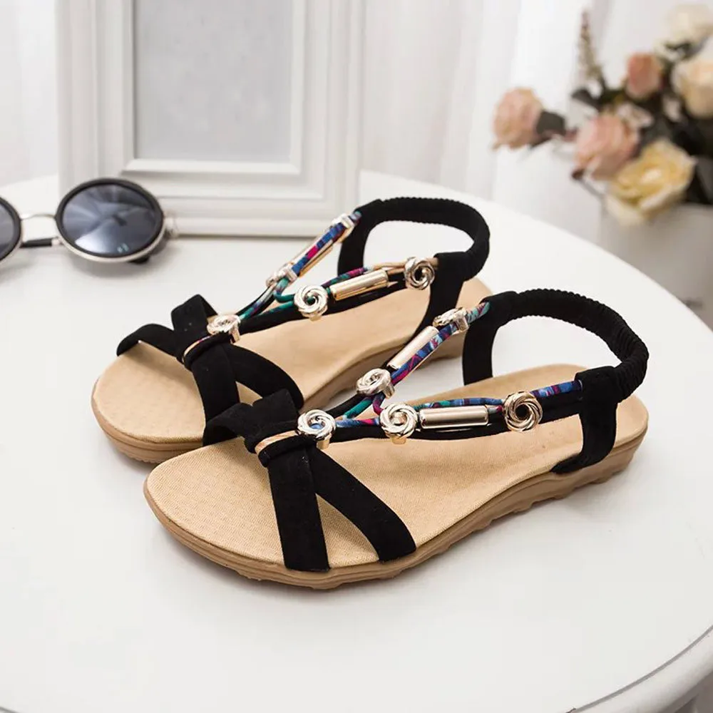 

beach Shoes Sandal black red Beige Women's Summer Sandals Shoes Peep-toe Low Shoes Roman Sandals summer outdoor Flip Flops