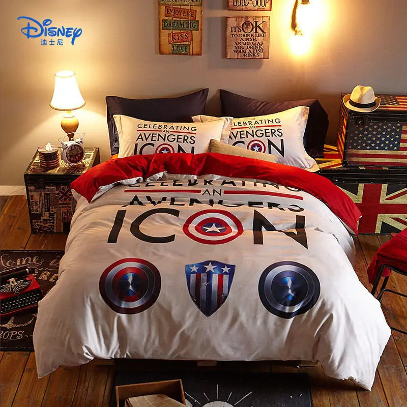 see chart Disney Marvel HD 3D печать постельных принадлежностей 4 шт. Мстители шаблон постельное белье простыня наволочки пододеяльник наборы - Цвет: see chart