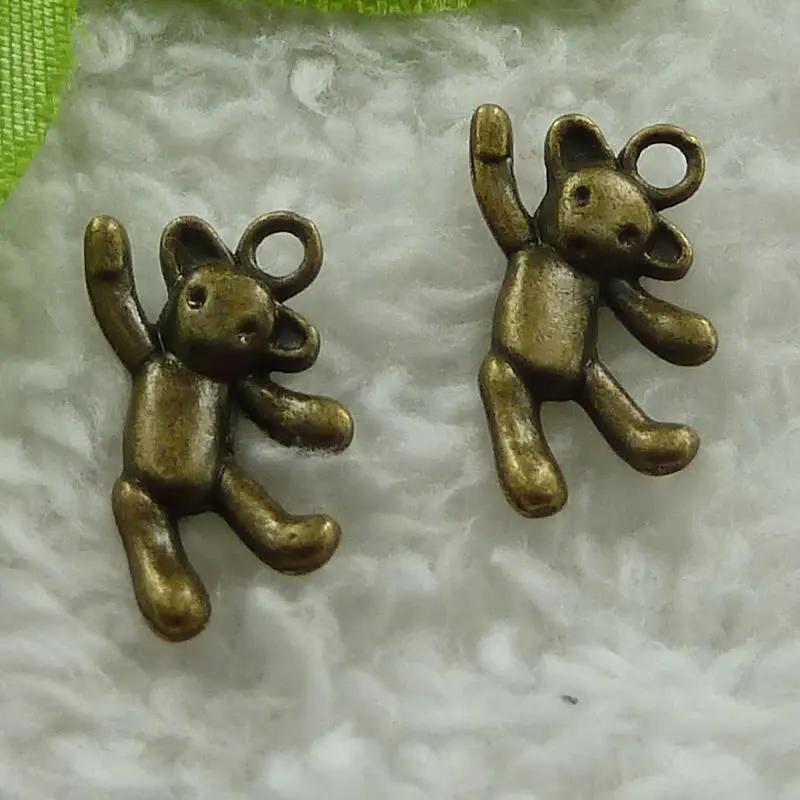 216 шт. антикварные бриллиантовые Подвески 19x11 мм #3823|bear charm|be charmbronze bear |