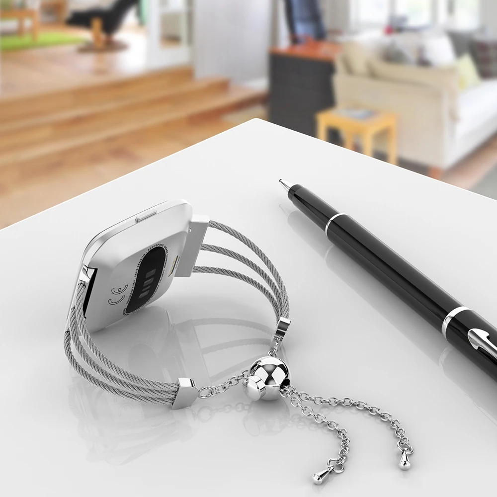 Хит продаж ремешок из нержавеющей стали для наручных часов Fitbit Versa сменный