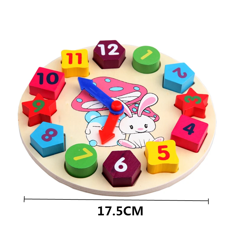 Детские игрушки деревянные модели кролика цифровые часы головоломки Монтессори