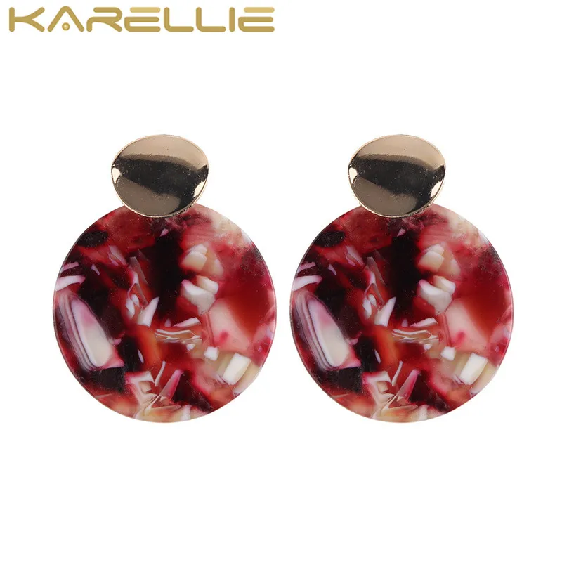 KARELLIE Для женщин Смола серьги стержня Мода заявление Boho Винтаж для