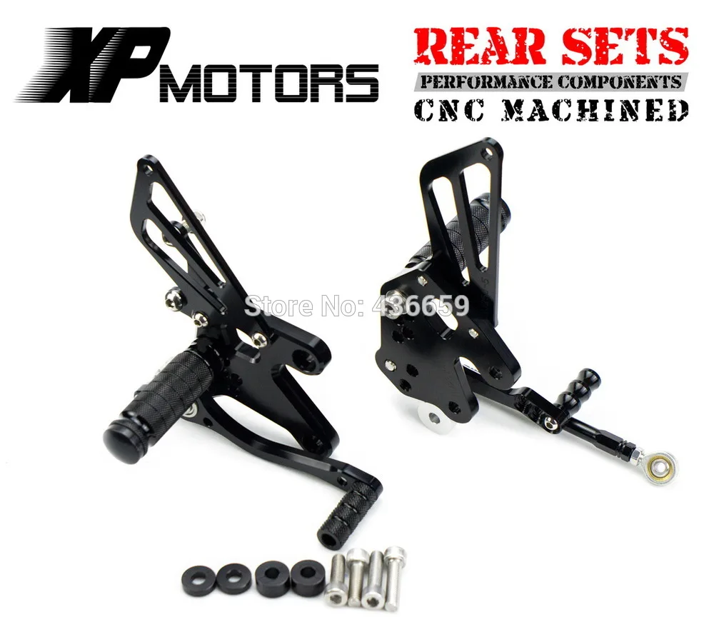 

Black Race CNC Foot Control Kit Adjustable Foot Pegs Rear Sets For Kawasaki Z250 Z 250 2013-2014
