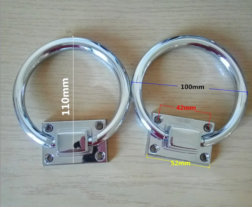 Деревянная ручка для дверных ручек блестящее Серебряное кольцо дверной молоток