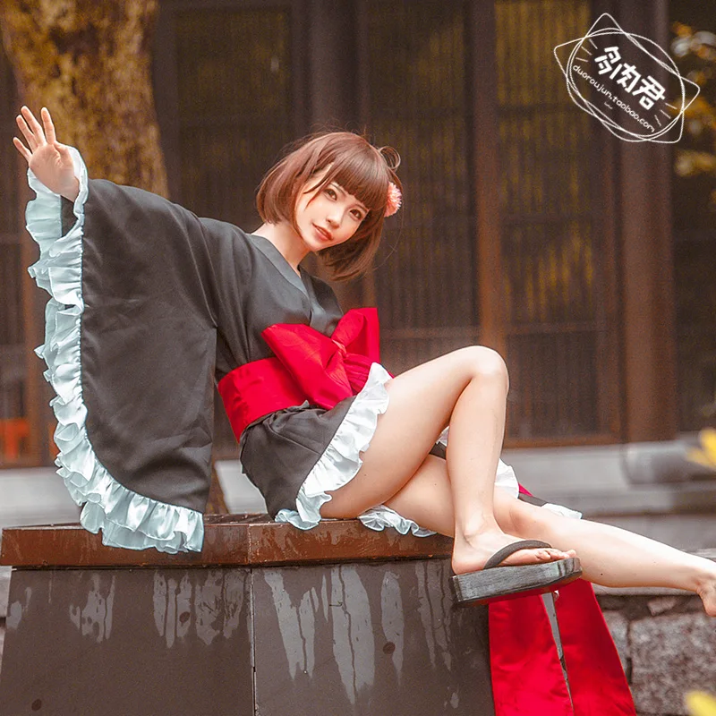 Черный костюм для косплея кабанери Железной Крепости Mumei |