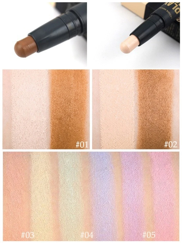 Корректор для лица-крем "Concealer Cream Face Natural", 2 в 1, двухсторонний, для контуринга лица 3D V-face, корректор тона кожи, бронзер и хайлайтер в стике.
