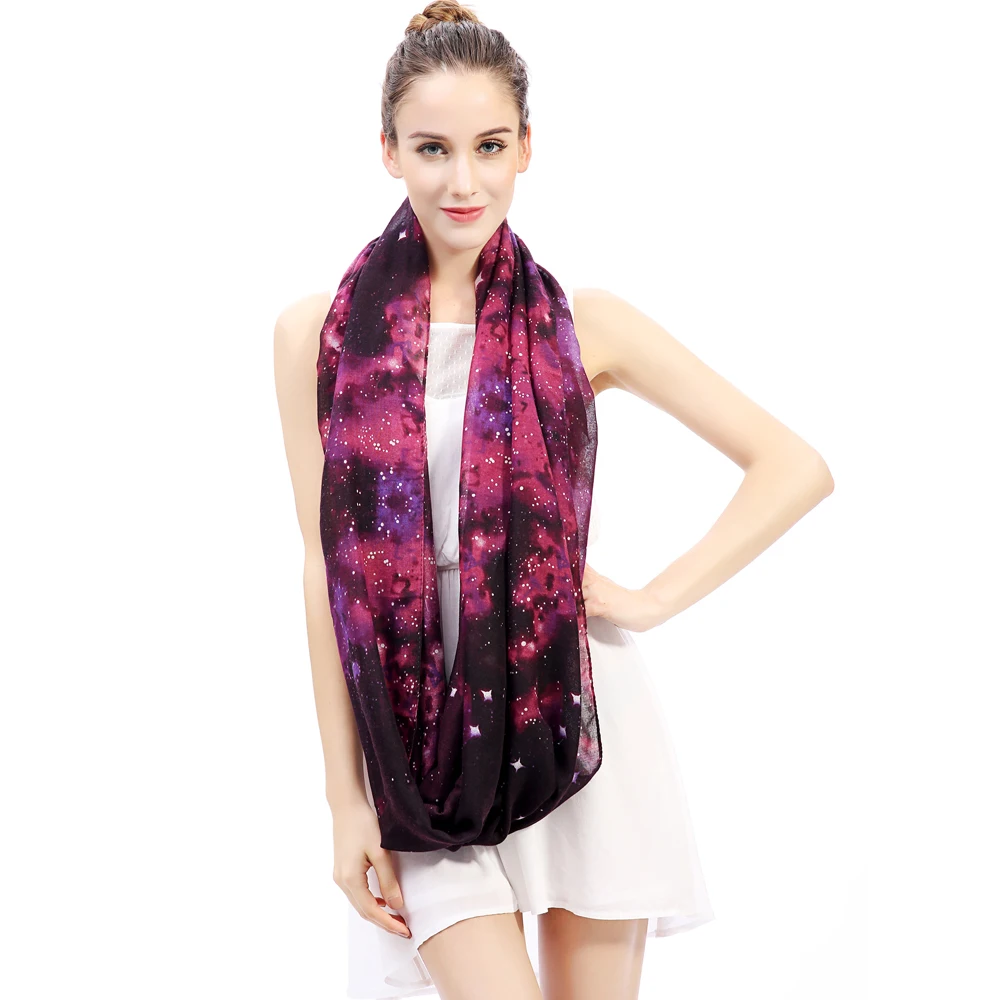 Женский шарф с принтом Космос Звезды небо галактика Вселенная Бесконечность
