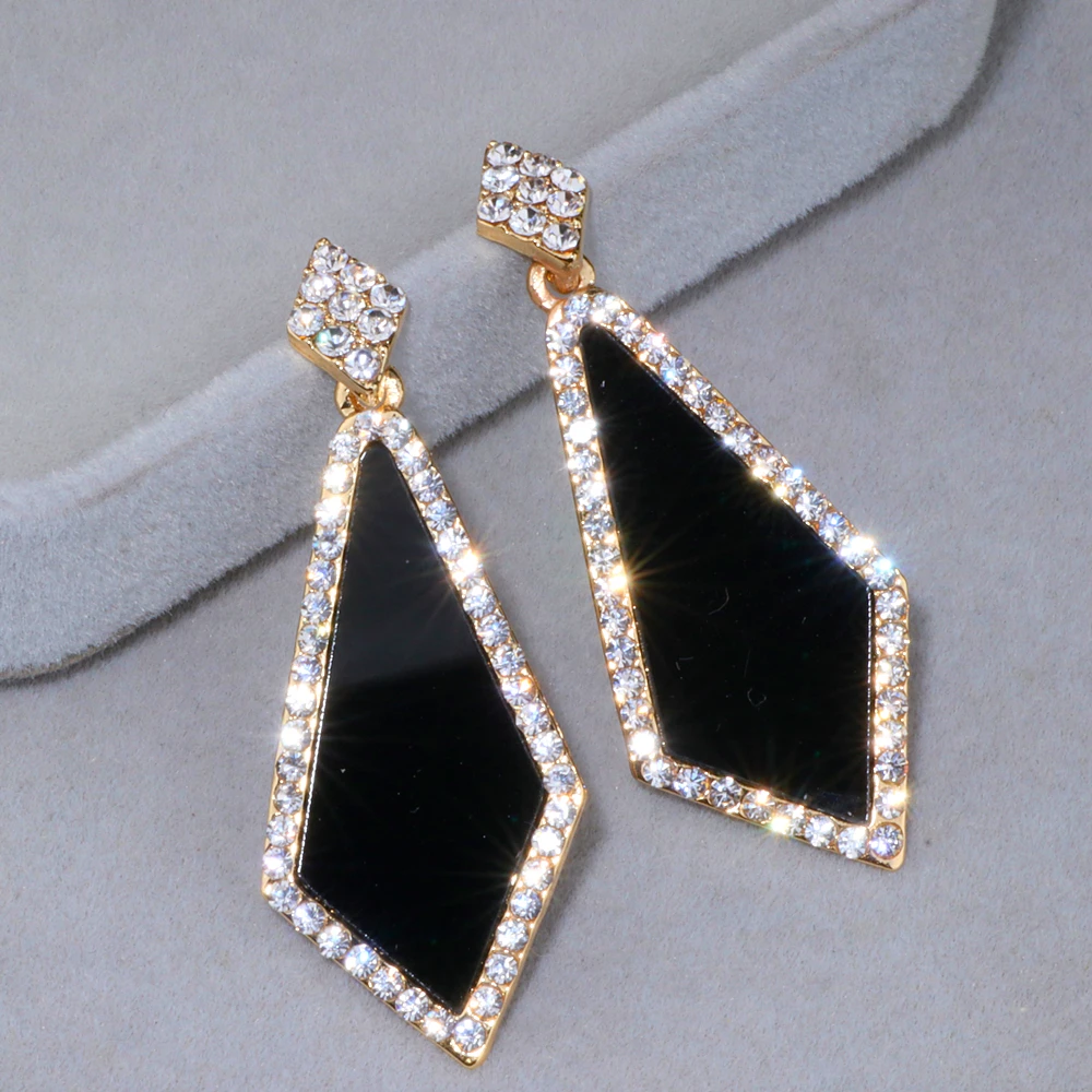 2018 New Style Deisgn Simple Geometric Earrings Brincos Luxury Crystal Long Drop For Women Fashion Party Jewelry WX071 | Украшения и