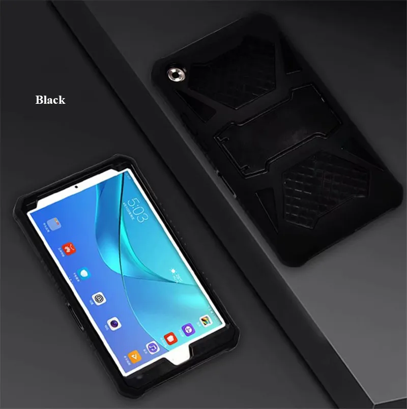 Для huawei MediaPad M5 8,4 Heavy Duty противоударный чехол для huawei M5 8,4 ''SHT-AL09 SHT-W09 негладкого силикона ПК подставка чехол для планшета - Цвет: Black