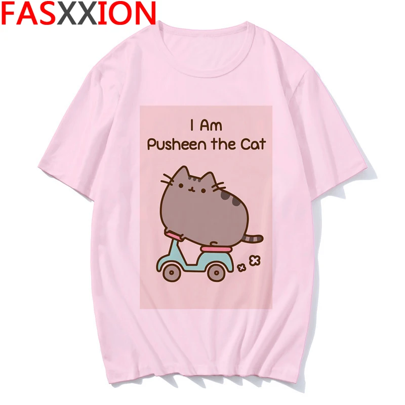 Милая футболка Pusheen женская с изображением Каваий кошки в стиле 90-х Харадзюку