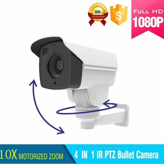 1080P HD 10x зум Bullet PTZ камера 2 Мп мини AHD/CVI/TVI/CVBS наружная водонепроницаемая IP66 IR ночное