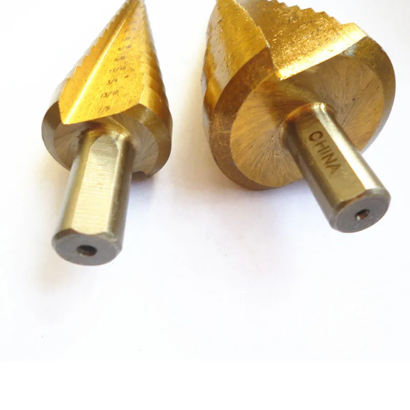 2 шт. Титан покрытием высокого Скорость Сталь шаг сверла развертка шагнул Core