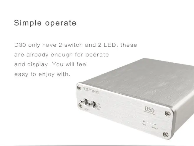 Верхний HIFI Настольный D30 декодер DSD XMOS CS4398 24 бит 192 кГц декодер