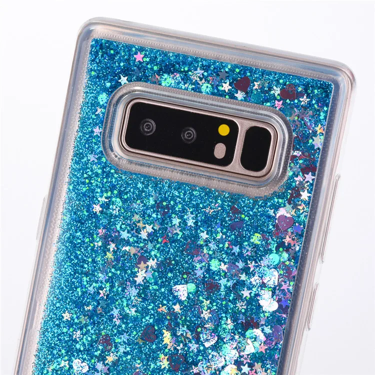 Розовая блестящая жидкие блестки песок телефонные чехлы для samsung Note 8 9 звезды