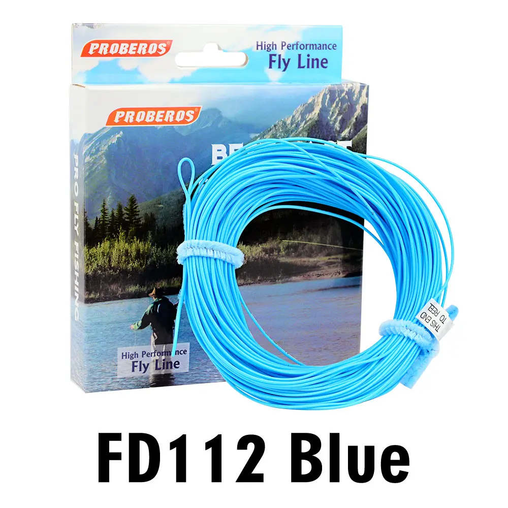 1 шт. PRO BEROS Fly Line 4 цвета 100 футов Вес вперед плавающая Летающая леска WF-2F/3F/4F/5F/6F/7F/8F - Цвет: Синий