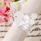 50 шт лазерная резка сердца с цветами бумажные кольца для салфеток для свадебной вечеринки одноразовые кольца для салфеток Посуда украшения