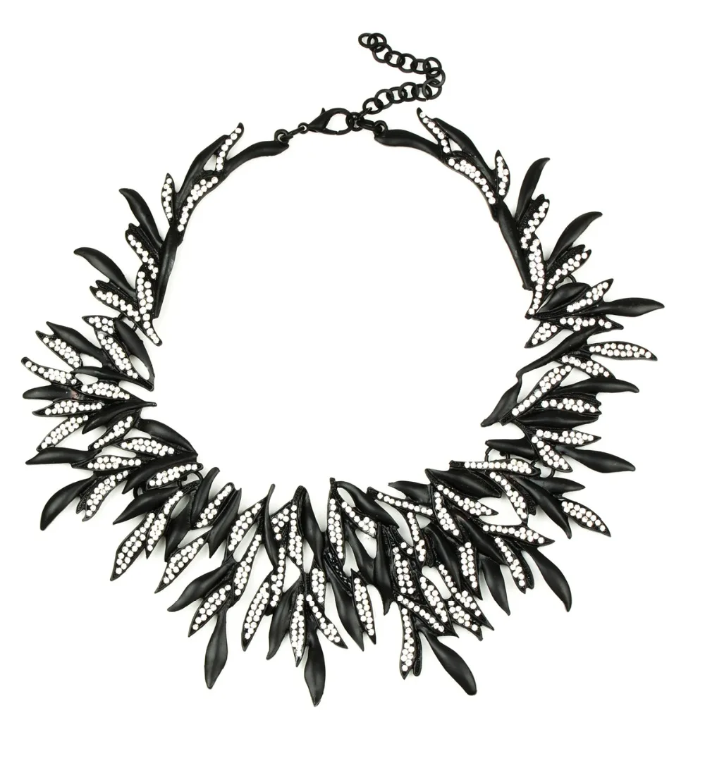 Женское винтажное ожерелье из цинкового сплава массивное матовое черного золота