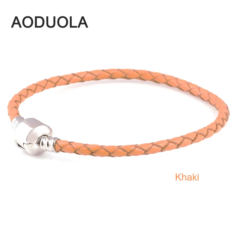 Весенние цвета натуральная кожа сделай сам браслет цепочка посеребренные зажимы