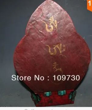 00671 13&quotTibet Buddhism Fane Bronze 24K Gold turquoise coral sakyamuni Buddha Statue | Дом и сад