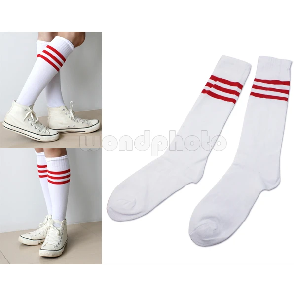 Белые и красные гольфы 1 пара высококачественные для студентов женские модные