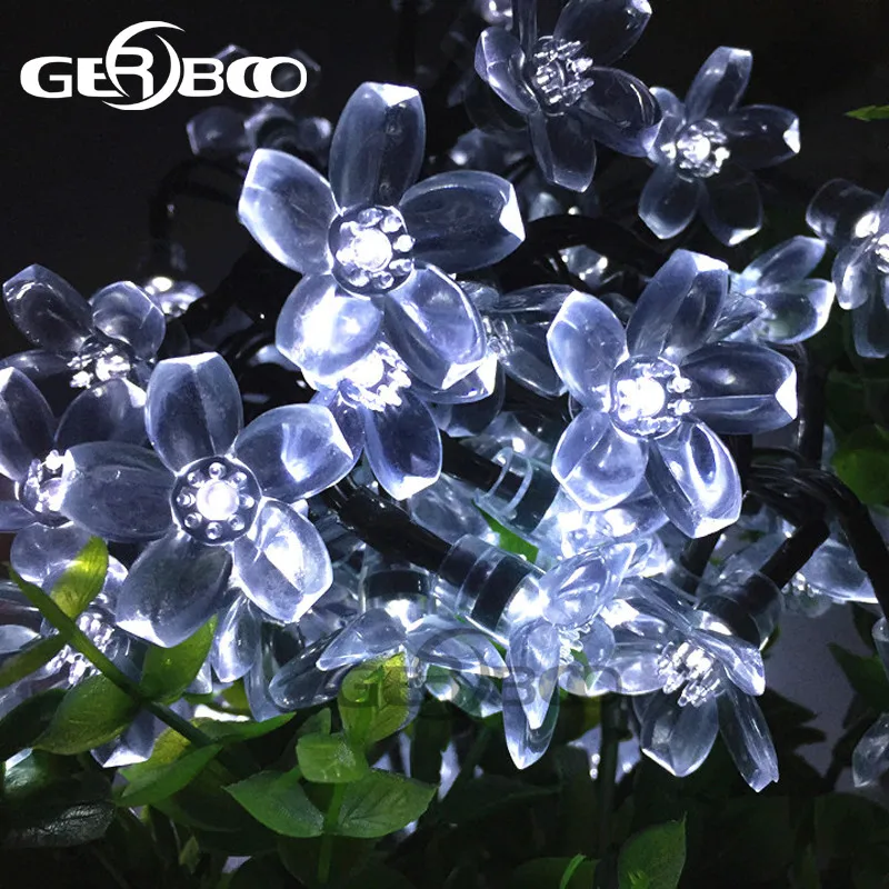 Солнечные светодиодные гирлянды для праздников 100Led вишня подвеска свадебный