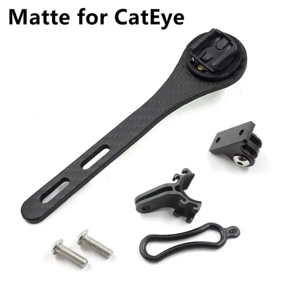 matte for cateye Полный карбоновый держатель для велосипеда Garmin/bryton/cateye/igpsport+ GoPro кронштейн для камеры движения+ держатель лампы - Цвет: matte for cateye
