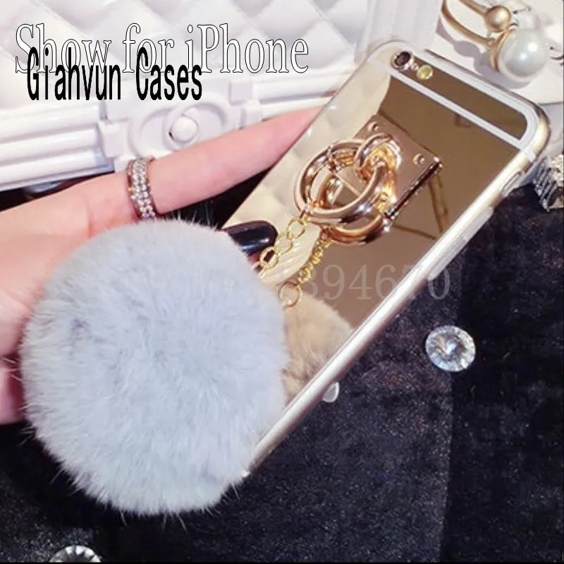 Золотой металлический веревочный зеркальный чехол для телефона с цепочкой