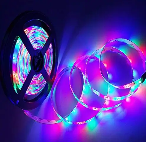 rgb with 24key remot Светодиодный светильник для шкафа с датчиком движения, светодиодный светильник s, светильник для кровати с сумерками до рассвета, ночная PIR лента датчика, лампа для лестницы, для кухни - Цвет: rgb with 24key remot
