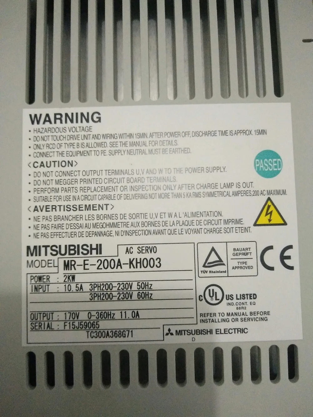 FANUC станок ЧПУ MR-E-200A-KH003 для серводвигатель драйвер