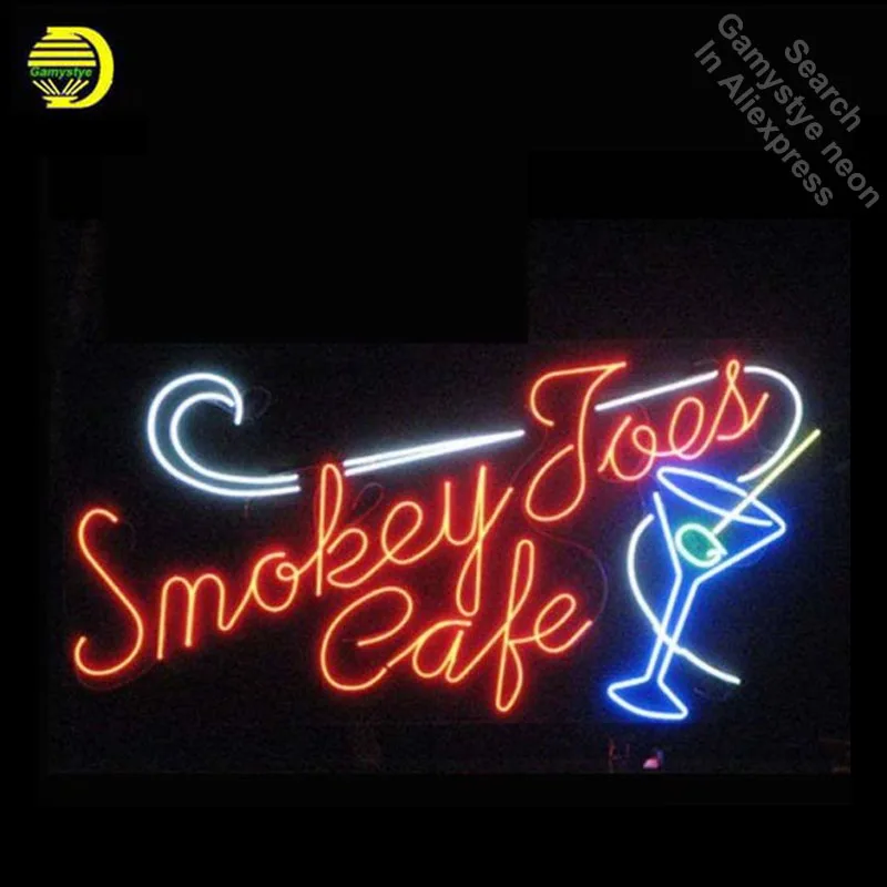 Неоновые вывески Smokey Cafe доска для вывесок неоновые лампы настоящие ручной работы
