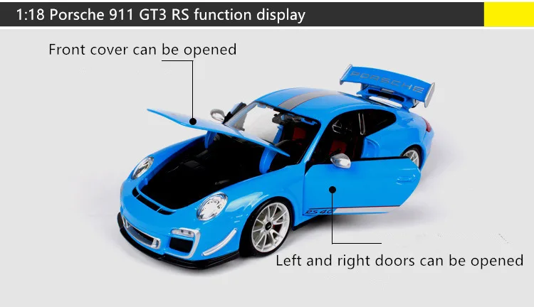 Bburago 1:18 Porsche 911 GT3 RS Сплав Ретро модель автомобиля классическая модель автомобиля украшение автомобиля коллекция подарок