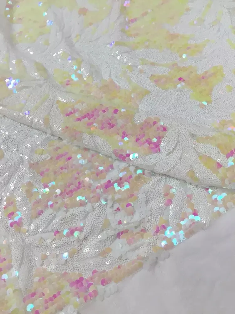 

Upscale New arrive fashion Pretty african sequins lace fabric embroidery french tulle lace fabric 5 yards per lot K-J0573