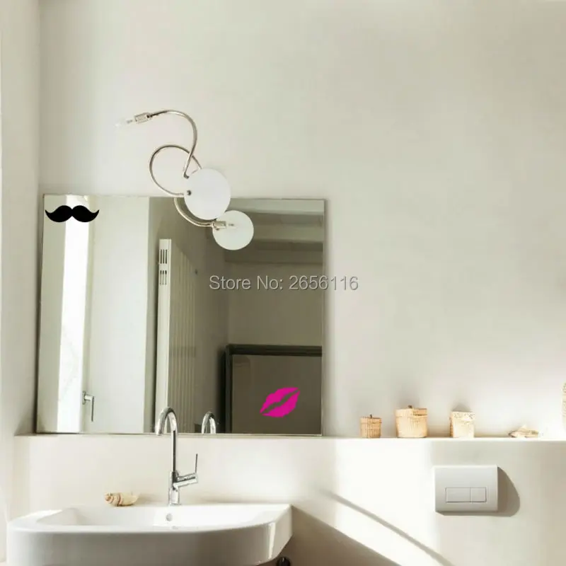 Виниловые Настенные стикеры сделай сам с усами и красными губами настенные