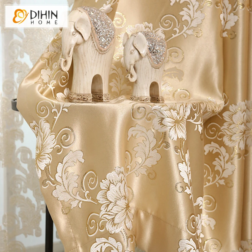 DIHIN роскошные шторы для спальни жаккардовые гостиной 1 шт. | Дом и сад
