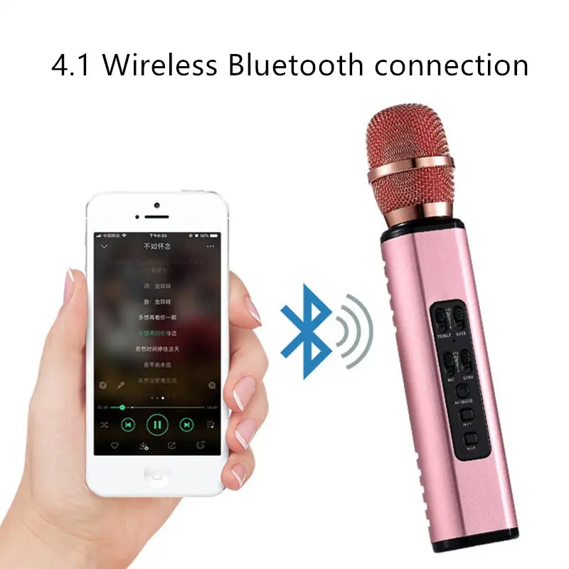 Беспроводной микрофон для караоке bluetooth динамик 2 в 1 портативный режиме
