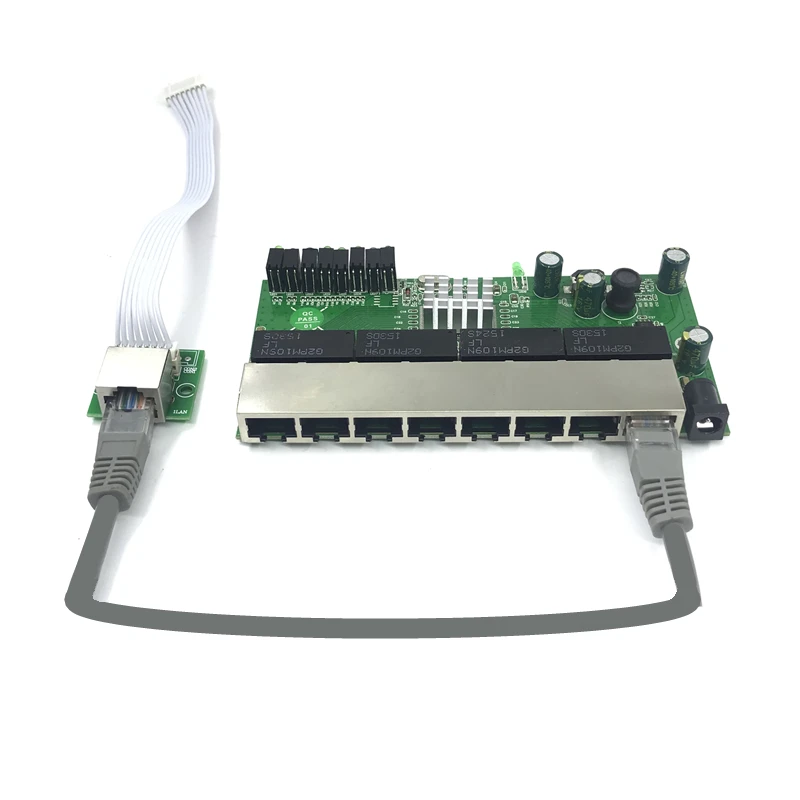 3-Transfer module OEM PBC 8-портовый гигабитный Ethernet коммутатор 8 портов met 8-контактный разъем 10/100/1000 m концентратор 8way штекер питания печатная плата OEM schroef gat - Цвет: 3-Transfer module