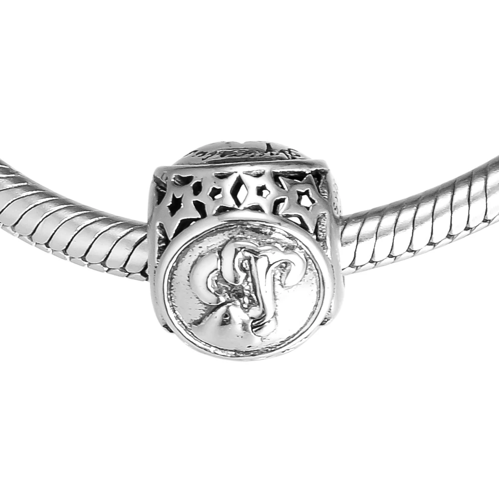 CKK Подвеска для браслетов Pandora из 925 пробы серебра Водолей Знак зодиака кулон