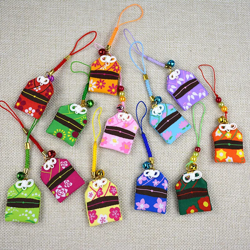 Брелки для ключей Omamori в традиционном стиле подвеска виде цветка хорошего
