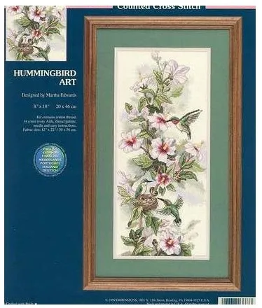 Top Qualität schöne schöne kreuzstich kit hummingbird kunst Abmessungen 13667 vogel und pfingstrose blume