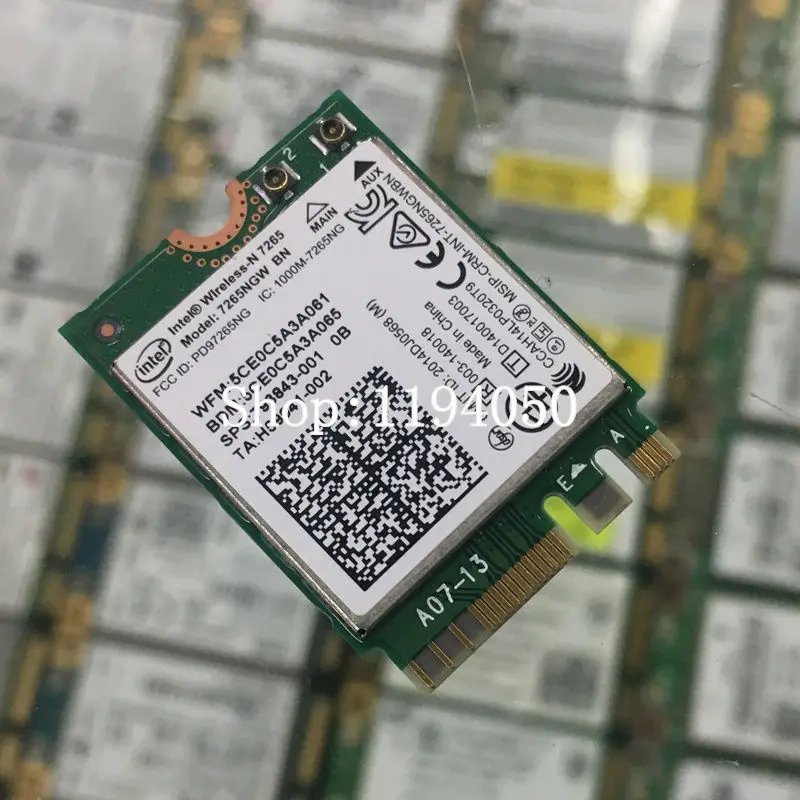 Intel Wireless N 7265 802.11N 2 4 ГГц Wi Fi + Bluetooth 0 NGFF Беспроводная LAN M.2 WiFi карта INTEL 7265BN