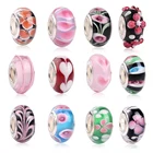 Стеклянные бусины в форме цветка в стиле Пандоры, 1 шт.