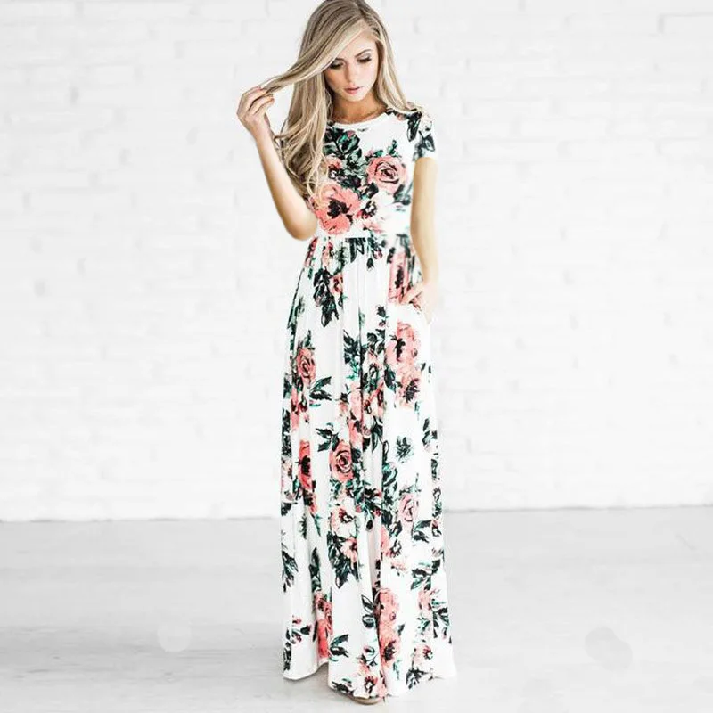 AVODOVAMA M Boho Летнее пляжное длинное платье женские Платья с цветочным принтом плюс