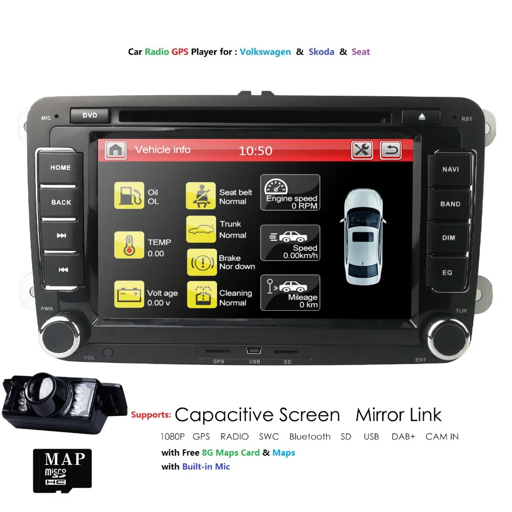 Hizpo 7 &quotавтомобильный мультимедийный плеер 2 DIN авторадио для VW/Golf 5/Passat b6/SEAT